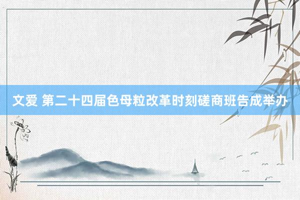 文爱 第二十四届色母粒改革时刻磋商班告成举办