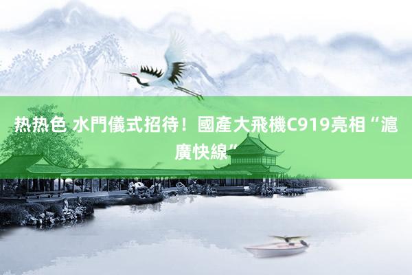 热热色 水門儀式招待！國產大飛機C919亮相“滬廣快線”