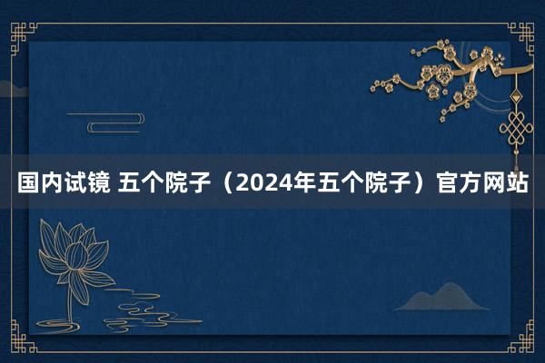 国内试镜 五个院子（2024年五个院子）官方网站