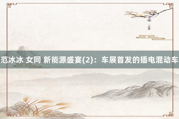 范冰冰 女同 新能源盛宴(2)：车展首发的插电混动车