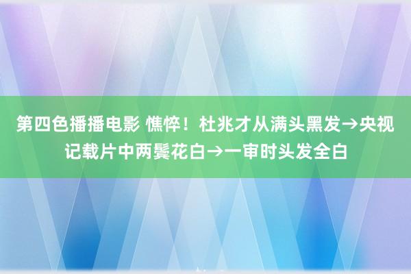 第四色播播电影 憔悴！杜兆才从满头黑发→央视记载片中两鬓花白→一审时头发全白