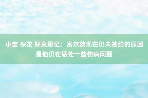 小宝 探花 好意思记：富尔茨现在仍未签约的原因是他仍在惩处一些伤病问题